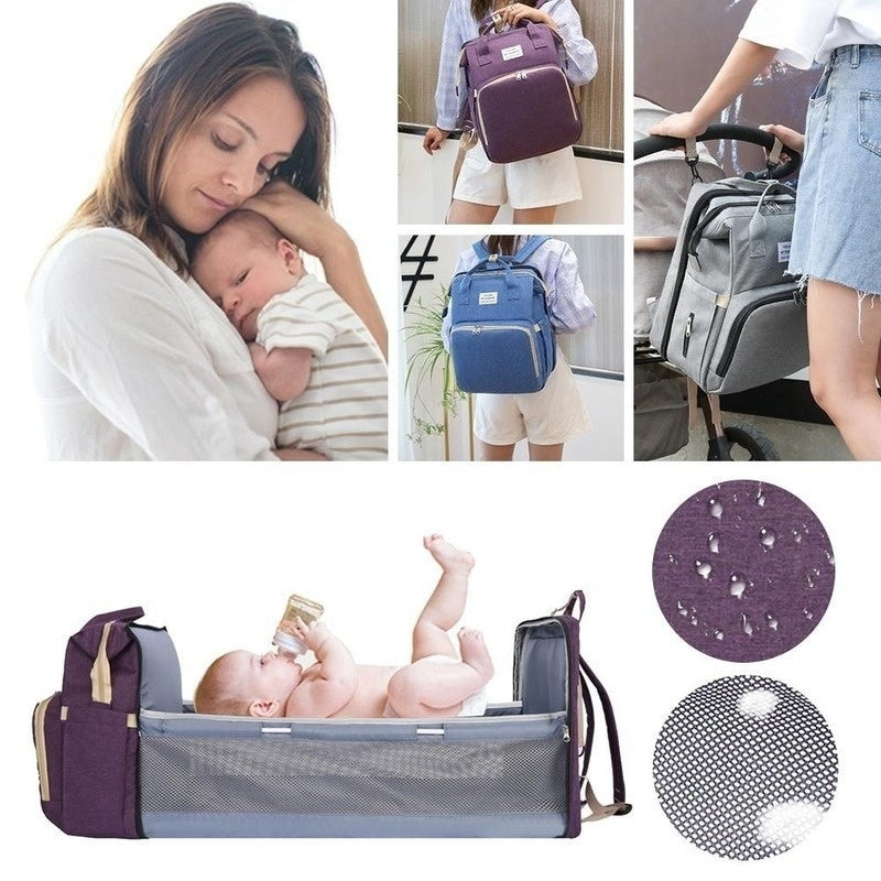 Multi-purpose folding baby bed bag